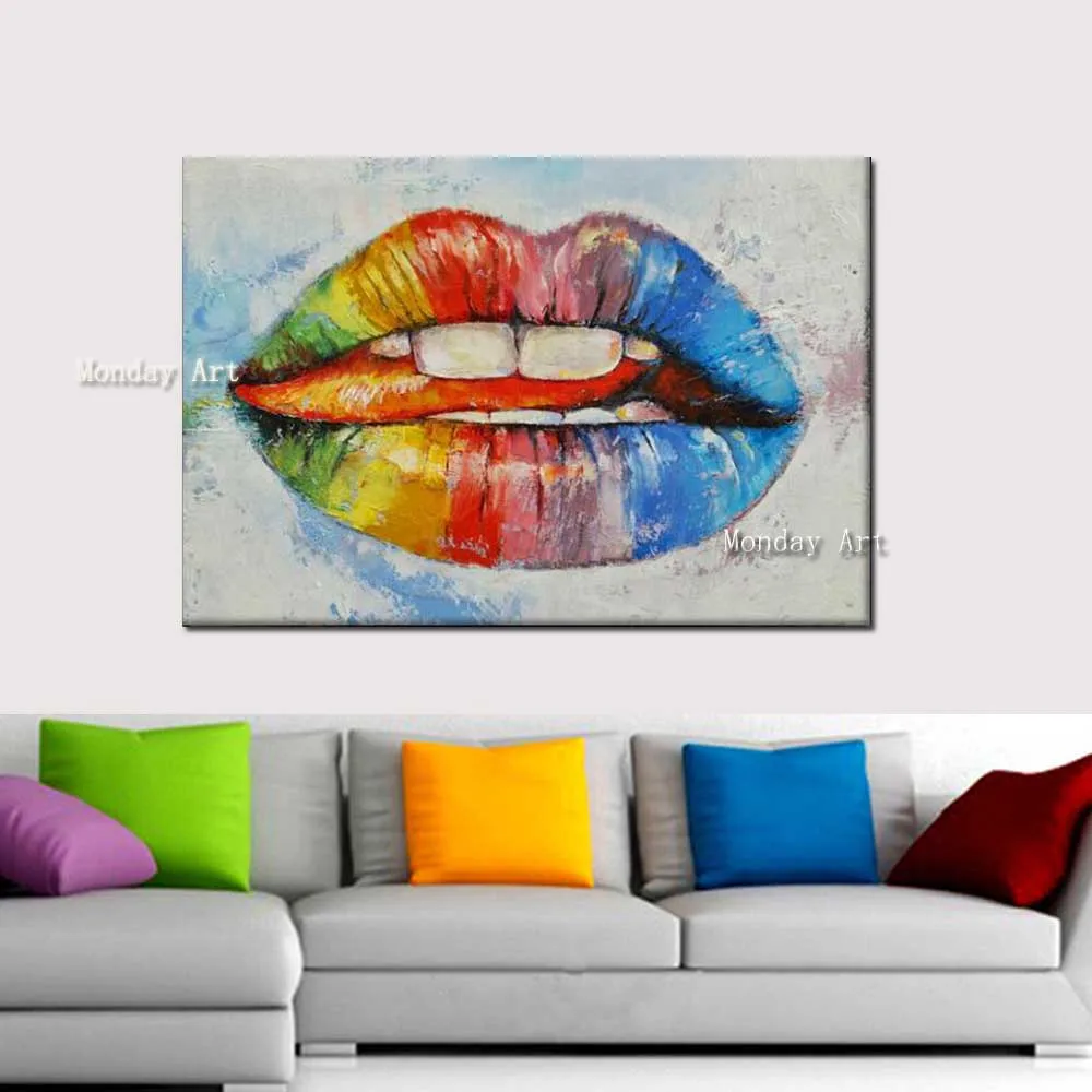 Hand-Painted-Abstract-Canvas-Oil-Painting-Colorful-Cartoon-Lip-Wall-Picture-Living-Room-Bedroom-Home-Wall (1)