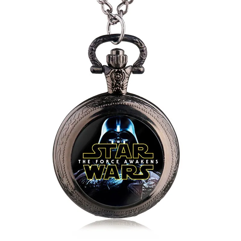 Античная тема из Звездных Войн кулон карманные часы с цепочкой ожерелье прохладный лучший подарок для мужчин и женщин