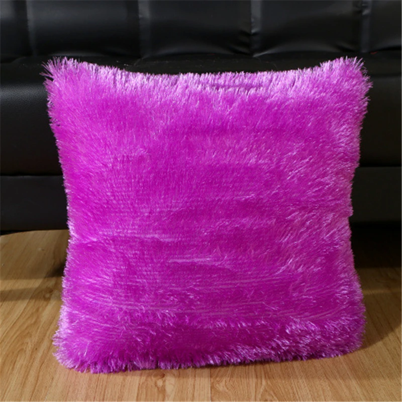 

Solid Short Faux Fur Shaggy Plush Cushion Cover Soft Warm Luxury Throw Pillow Case Home Chair Seat Waist Home Textile 6A0101