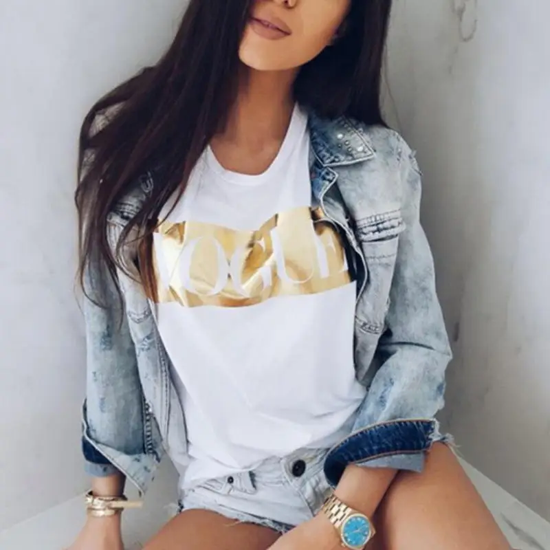 

Womens Casual Short Sleeve Tops Summer Vogue Slogan Printed Tee shirt femme fashion harajuku tumblr blusa feminina Vest T-shirts