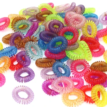

10Pcs Elastic Telephone Wire Rubber Bands Silicone Hair Ring Bands Gum Braiding Tools Hair Rope Ties Headband Accessory Styling
