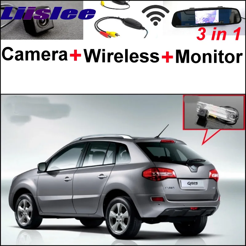 

For Renault Samsung QM5 3 in1 Special Rear View Camera + Wireless Receiver + Mirror Monitor Easy DIY Back Up Parking System