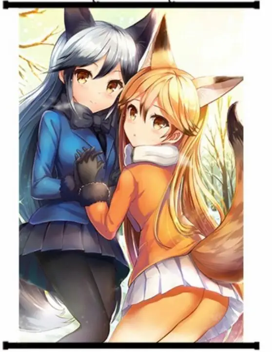 Японские декоративные картинки аниме игры Kemono Friends Fennec & Nana Ezo Red Fox сексуальная