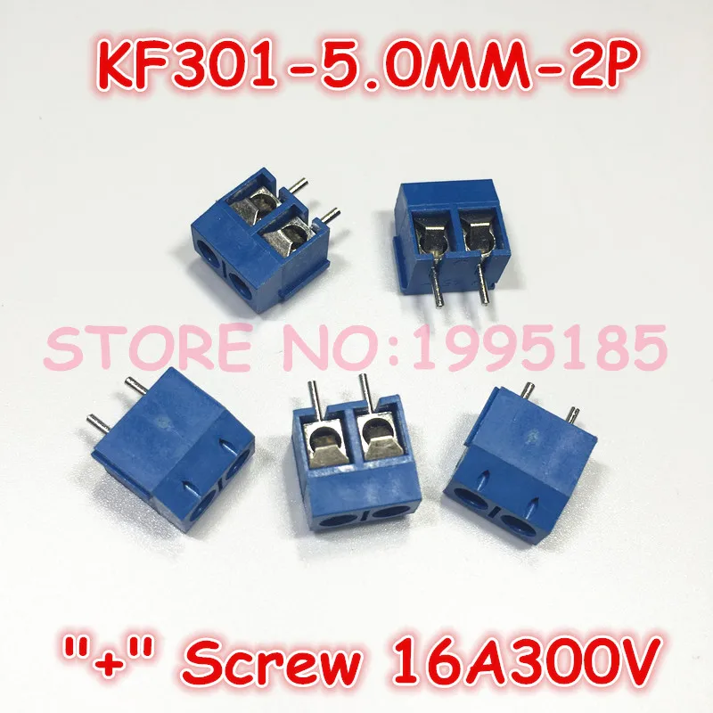 50Pcs/Lot KF301 2P KF301 5.0 2P Blue KF301 "+ "Screw 2Pin 5.0mm ...