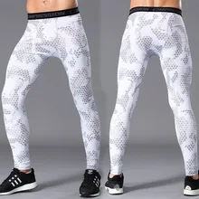 Фитнес мужские легинсы для бега эластичные; Компрессионные спортивные Леггинсы быстросохнущие брюки длиной до щиколотки носки для тренажёрного зала больших размеров