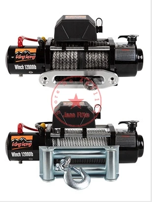 12 В/24 В 12000Ibs 26 м автомобиль/внедорожная Водонепроницаемая электрическая лебедка трос/нейлоновый трос дополнительно подходит для модифицированного транспортного средства тяги