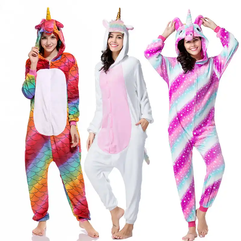 Invierno Conjuntos De Pijama Ropa De Dormir De Dibujos Animados Para Adultos Mujeres Pijama Animal De Franela Puntada Licorne De Kigurumi Pijamas Mujer Sets De Pijamas Aliexpress