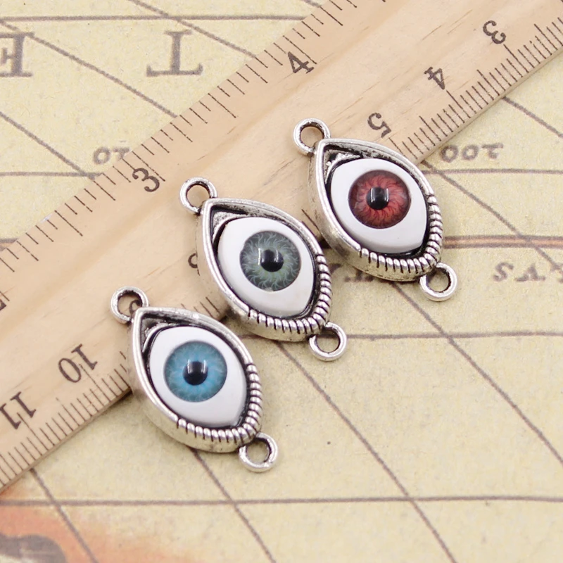 10pcs 3types Charms 3colors devil eye 30x15mm DIY Retro Jewelry Braclet