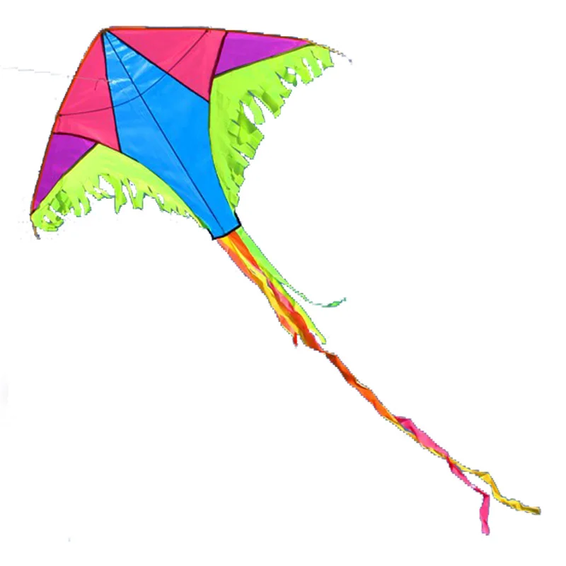 

New High Quality Rainbow Long Tail Triangle Nylon Kite Easy Fly Handle Line Children Wholesale Gentle Breeze Fly Factory Outlet