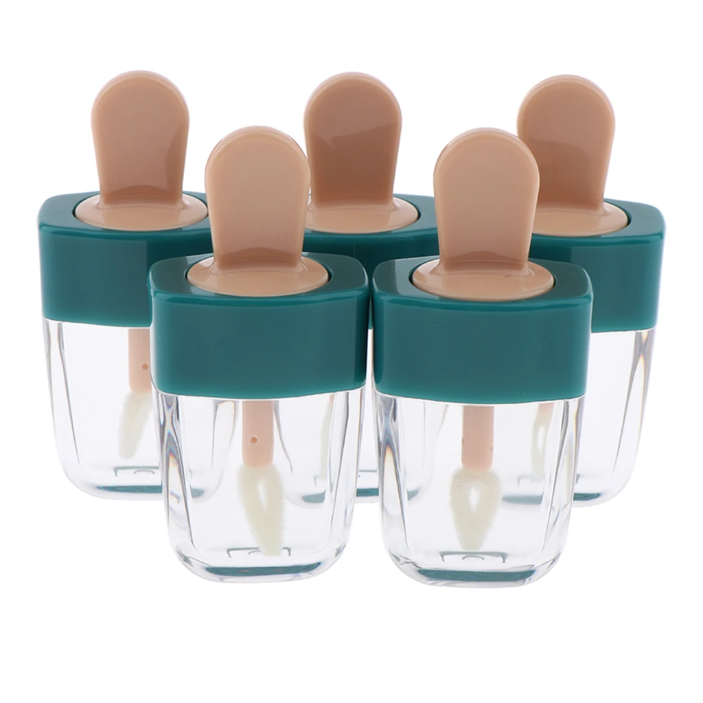 

5Pcs/Pack Ice-cream Shaped Clear 6ml Empty Lip Gloss Tube Lip Balm Oil Bottle Cosmetic Lipstick Containers