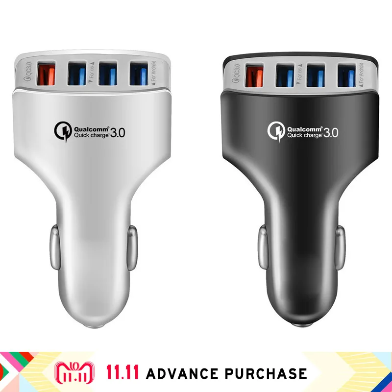 

Car charger 4 usb plug charging for the phone adapter quick charge 3.0 QC fast in the car cigarette lighter iphone X 8 8s 6 7 5