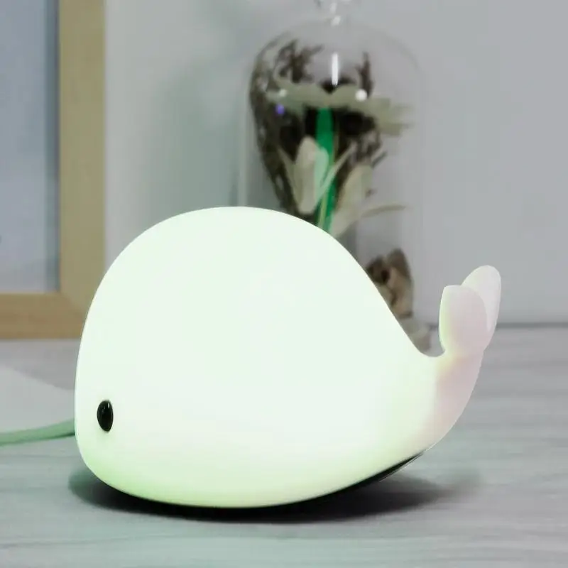  LumiParty touch Cute Dolphin USB Rechargeable Children Night Light Baby whale Multicolor LED Light  - 32825932557