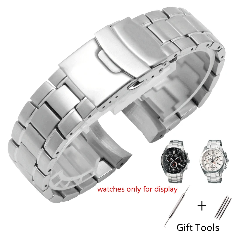 Stainless steel wristband 21mm silver bracelet Fit EF 521 mens watch