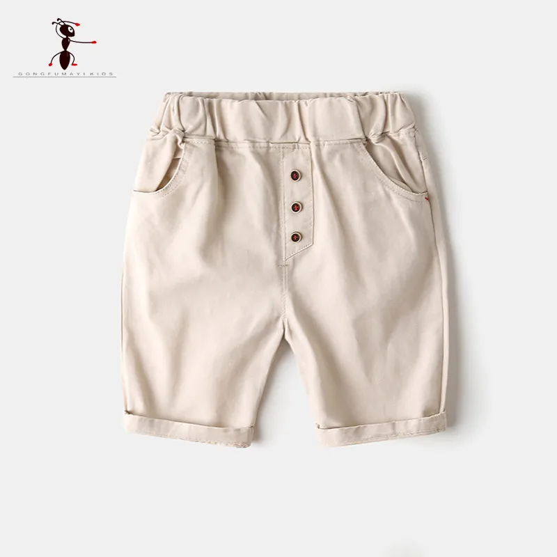 

Kung Fu Ant 2019 Summer Casual Boys Short Pants Cotton Elastic Waist Kids Children Clothing Fashion Solid Knee Length Baby Pants