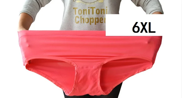 6XL женские супер большой нижнее белье из бамбукового волокна Однотонные трусы