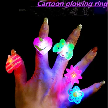 

50pcs led flashing ring light lamp finger lights Light-emitting toys novelty cartoon party holiday celebration concert colorful