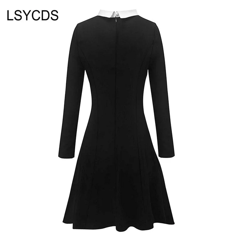 Женское повседневное платье с длинным рукавом LSYCDS элегантное винтажное