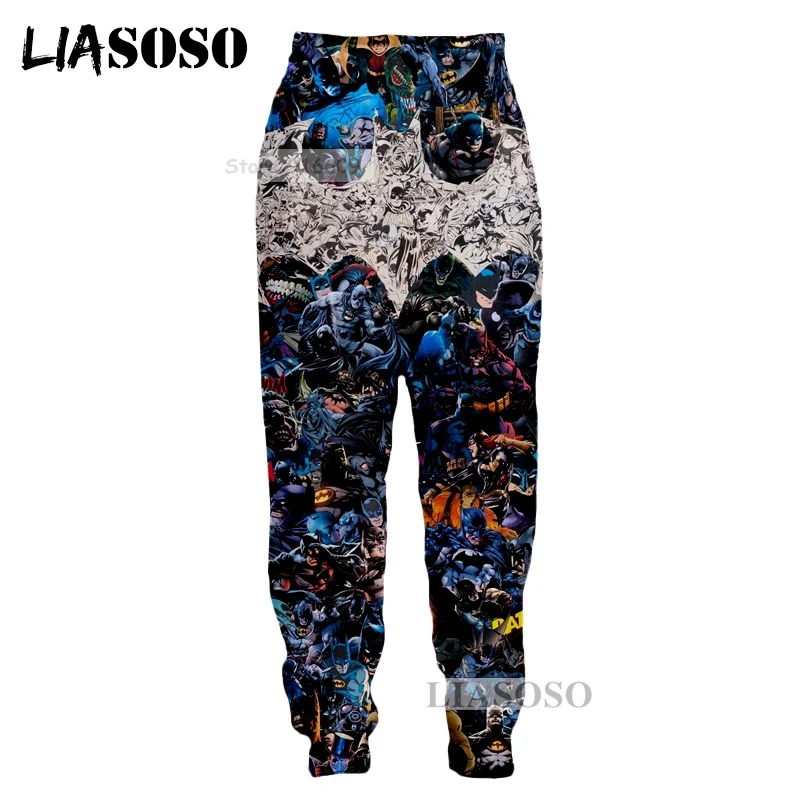 

LIASOSO NEW Justice League Superhero Batman Superman Spiderman Captain America 3D Print Pants Unisex Good Quality Pant Tops G523