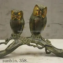 Китайский традиционный китайский культура ручной работы старая бронзовая латунная Статуя Сова Ночная птица