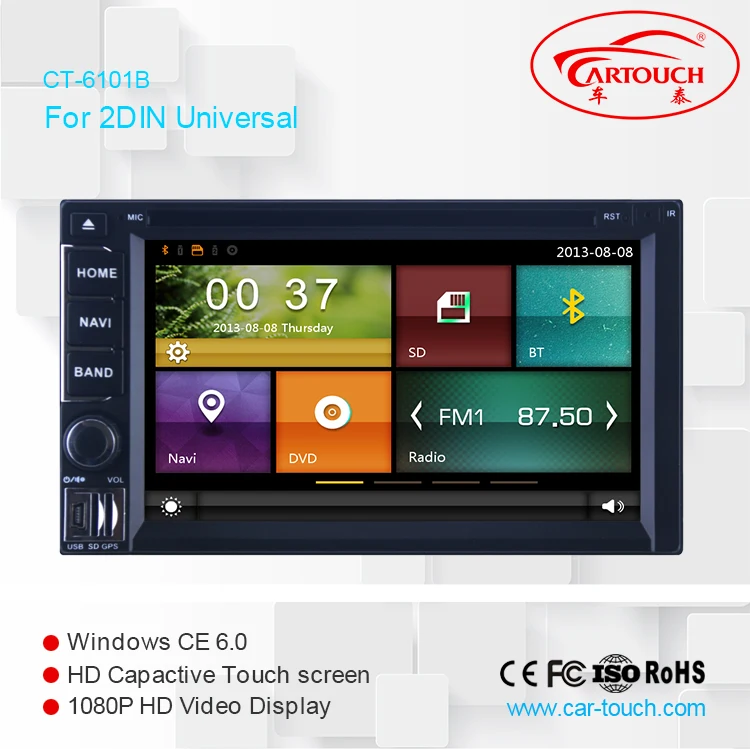 Автомобильный DVD плеер 6 2 дюйма wince 0 din аудио HD сенсорный экран 1080p видео Wi Fi GPS