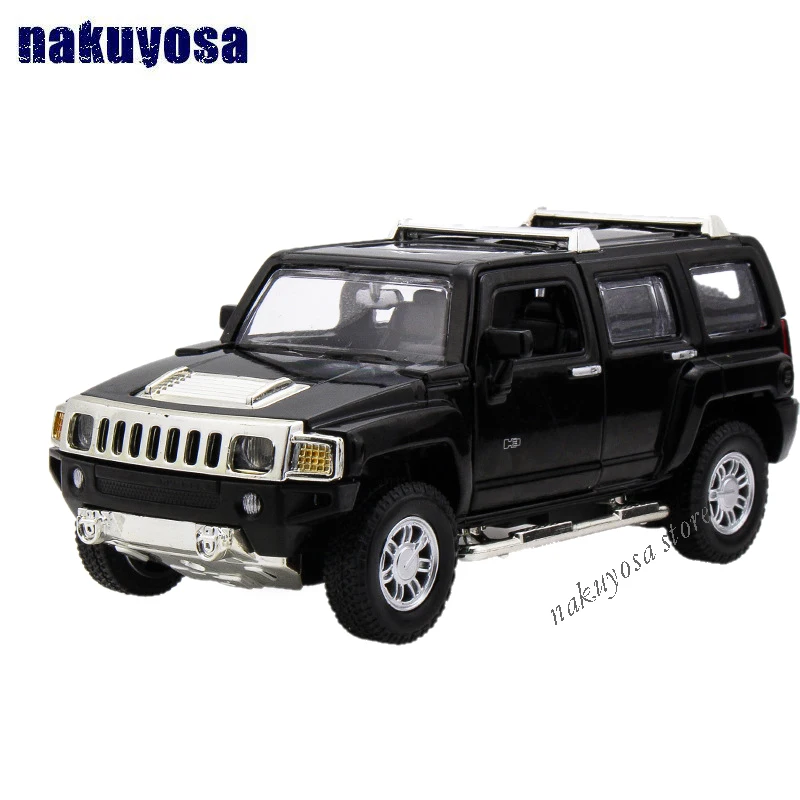 

1/32 Collectible Alloy MZ Diecast Vehicles Model Hummer H3 Red w light&sound Pull Back Cars Model boy's Toys Gifts