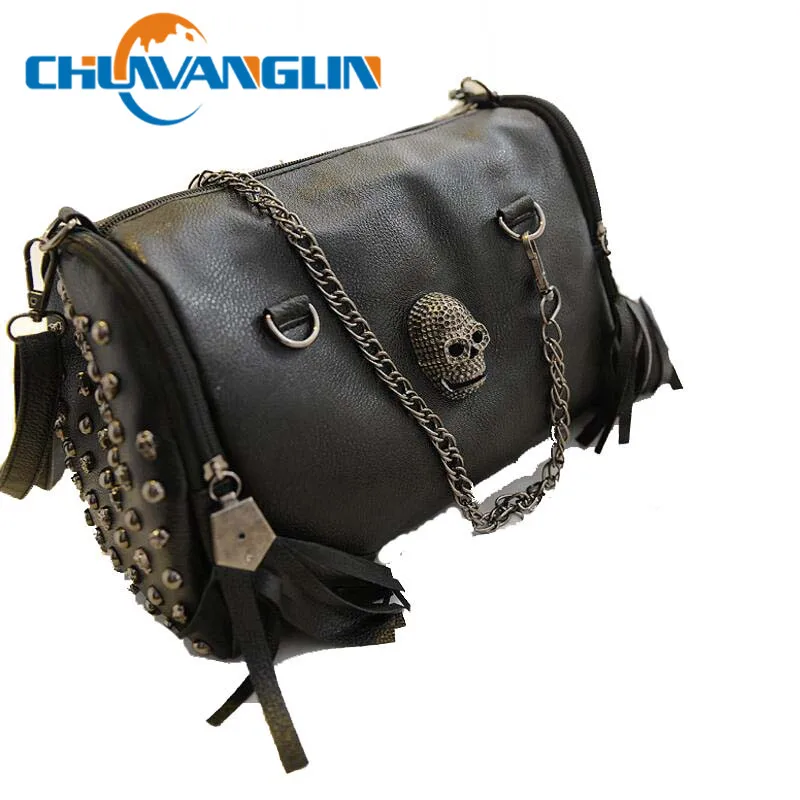 Chuwanglin Casual Big Women's Handbag Skull Rivet Bags