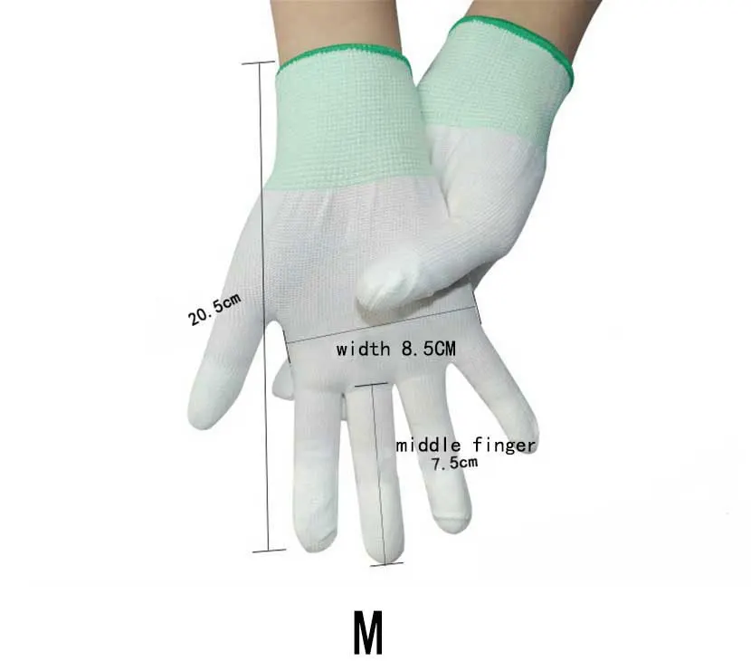 10 пар антистатические безопасные антистатические перчатки электронные рабочие перчатки с полиуретановым покрытием противоскользящие для защиты пальцев