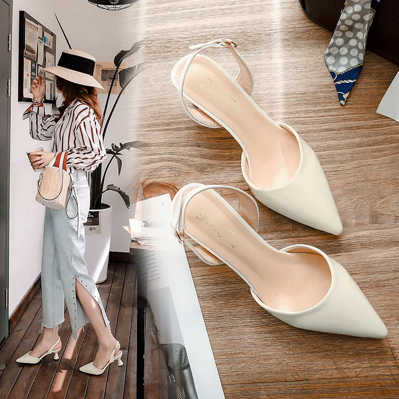 

Girls Fashion Sandals Women's Word Cingulate Fine High Heeled Shoes