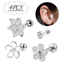 1 шт., цветные кольца-гвоздики для губ, стальные серьги для ушной хрящ, серьги-гвоздики Oreja, цветок, спираль, сексуальные украшения для пирсинга тела