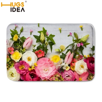 

HUGSIDEA Bathroom Mat Tea Table Anti Skid Flowers sunflower Washable Kitchen Rug Bath Mat Bathroom Products Rug Doormat 40*60cm