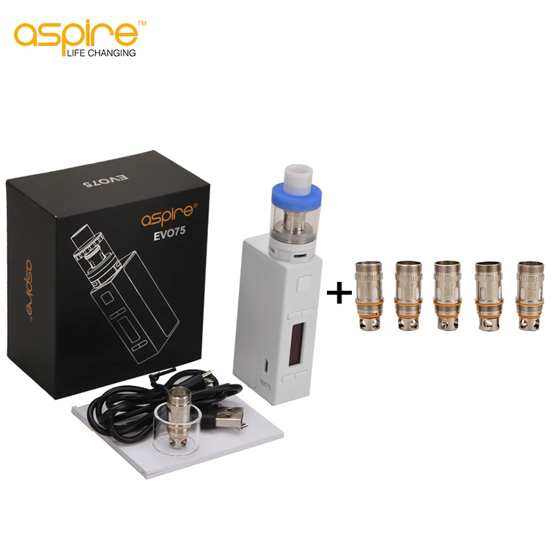Оригинальный Aspire EVO75 комплект с Емкость Atlantis EVO и NX75 Fit 18650 Батарея электронная