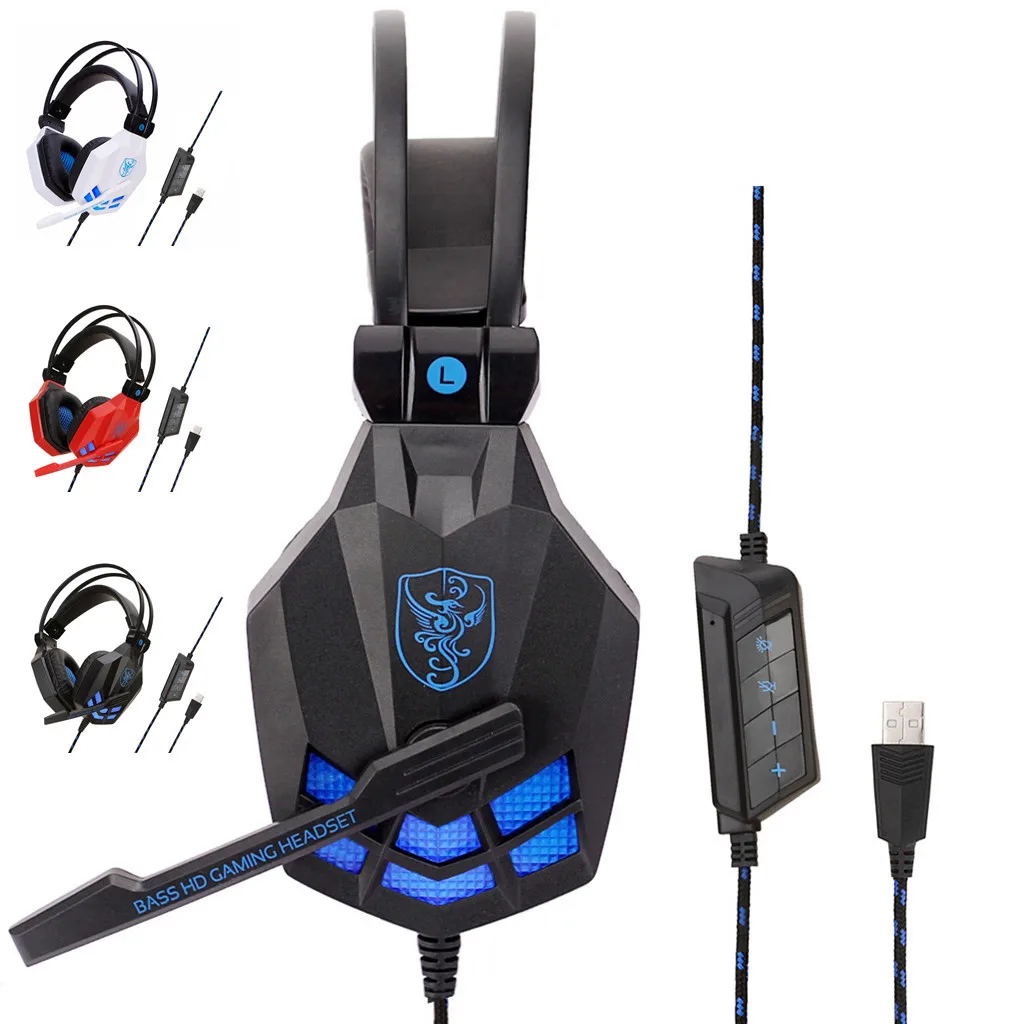 

SOYTO SY850 USB Gaming headset for PS4 PC 7.1 Surround Sound Noise Cancelling Mic Zero Ear Pressure Mute Volume Control