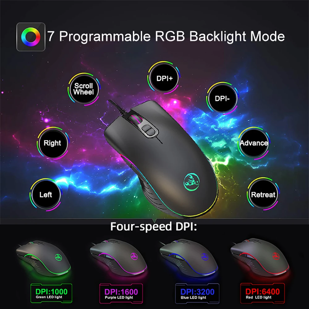 Мышь игровая Проводная VicTsing XR261 7 программируемых кнопок|Мыши| |