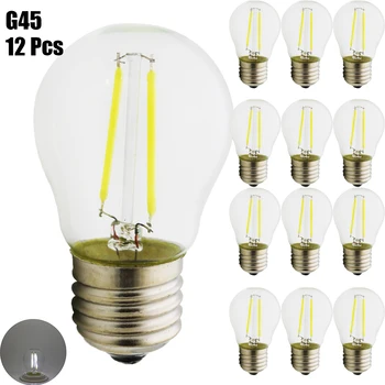 

12x LED Edison retro light bulb E27 filament light G45 220V transparent energy-saving creative personality antique light