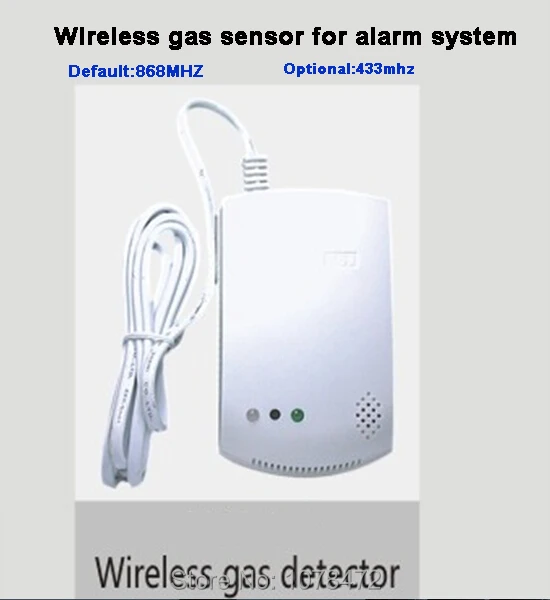 

Default 868MHZ gas sensor gas detector for security alarm systems, 433MHZ for option, drop shipping,GSM alarm system gas sensor