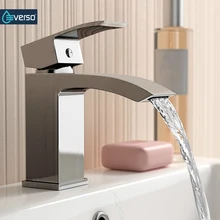 EVERSO Bathroom Sink Faucet Waterfall Bathroom Faucet Basin Faucet Vanity Vessel Mixer Tap Torneira Do Banheiro