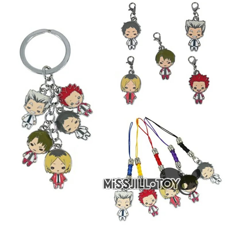 

3styles Haikyuu! kozumekenma High School Doomed Battle metal pendants figure toy fashion key chain straps set