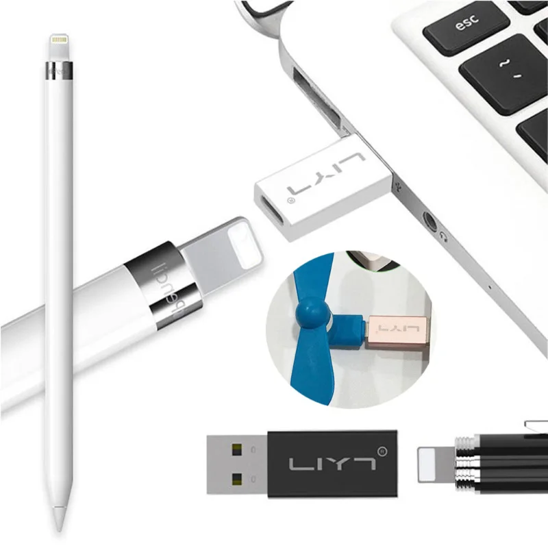 

Converter Adapter USB 2.0 A Male To Lightning Female Charging Converter Adapter For Apple iPad Pro Pencil 8Pin U Disk Fan