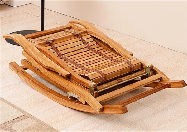 Складное бамбуковое кресло-качалка с оттоманкой для помещений/улицы, шезлонг, шезлонг, бамбуковая мебель, кресло-качалка