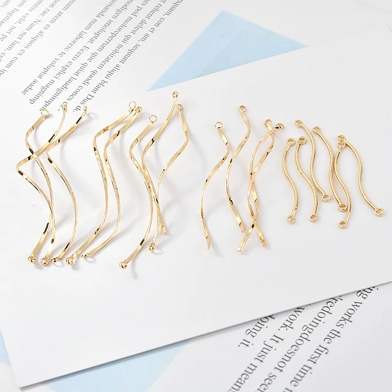 

30pcs/Lot High Quality Waves Connectors DIY Jewelry Findings Ornament Accessories Copper Alloy Gold Silver Tone Charms Pendant