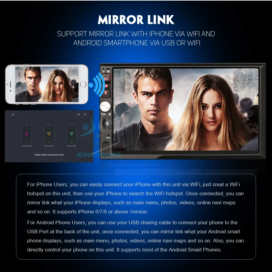 Excellent 7" HD Double Din Android 8.0 Autoradio Car Stereo GPS Satnav WiFi 4G TPMS DAB+ DVR DTV-IN OBD2 Radio BT USB SD Bluetooth SatNav 4