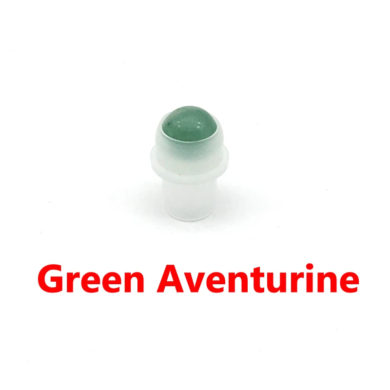 10 шт. Натуральные полудрагоценные камни драгоценный камень ролик для 5 мл 10 мл толстые эфирные масла ролл на стеклянные бутылки - Цвет: Green Aventurine