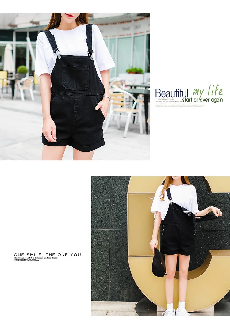 2018 summer large size women's black thin strap shorts fat mm cuff loose Korean plate stretch denim shorts (9)