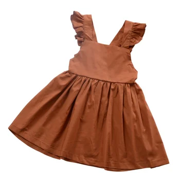 

New Summer Arrival Lovely Baby Girl Dress Lolita Style Solid Color Shoulderless Mini Dress Bow Sleeveless Beautiful Dresses