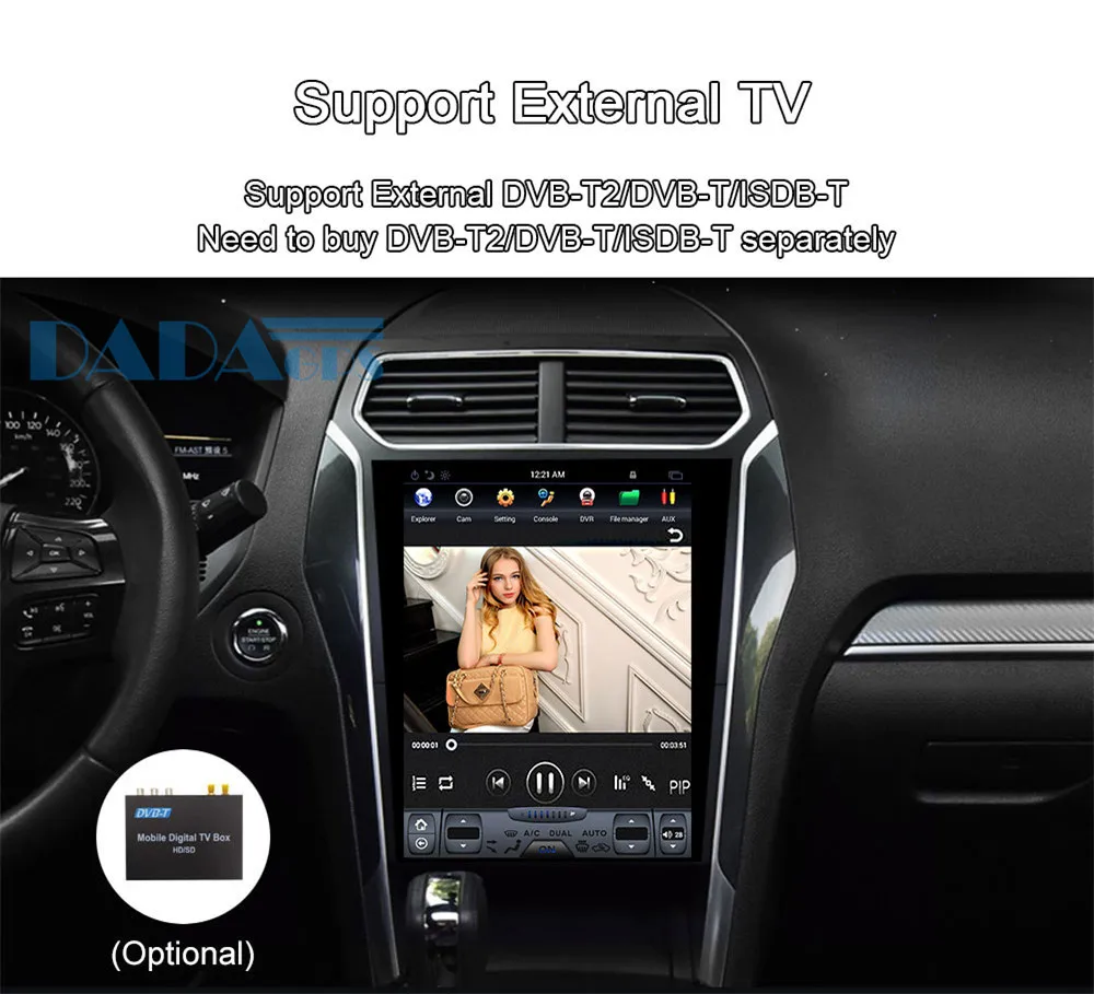 Sale 12.1"Tesla style Android Car No DVD Player GPS Navigation For Ford Explorer 2010 2011 2012 2013 2015 2016 multimedia radio 16
