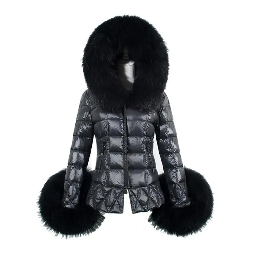 

Warm and fashion coat VOT7 vestitiy New Winter Women's Down Cotton Parka Fur Collar Hooded Coat Quilted Jacket Aug 12