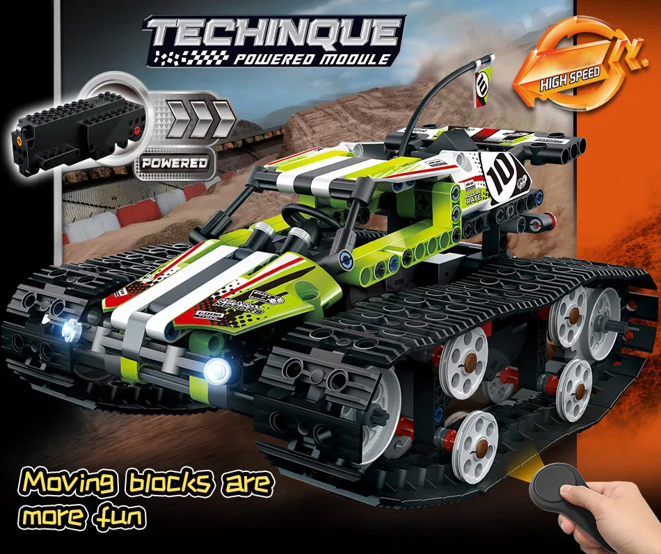 Technic RC Гусеничный гонщик Автомобильный Электрический двигатель с функцией питания совместимый Technic городской строительный блок кирпичи модель игрушки для мальчиков