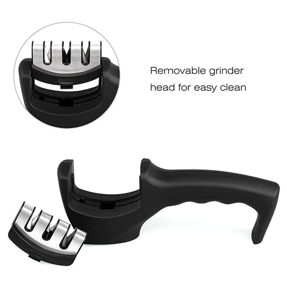 

3 Stages Knife Sharpener Professional Kitchen Sharpeners Stone Grinder Diamond Ceramic Knife Sharpeners