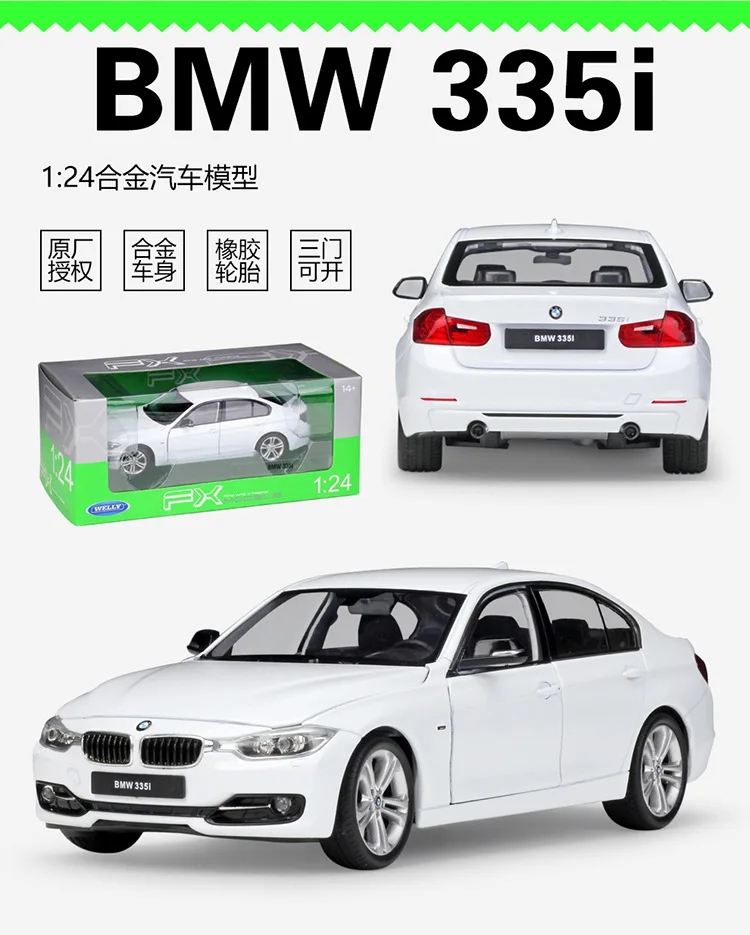 1:24 Welly BMW 335i белый/красный литье под давлением модель автомобиля