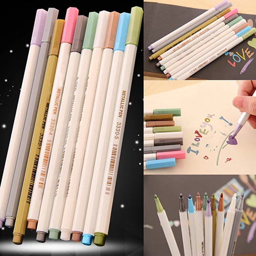 High Quality Useful Metallic Color Marker Pen for Card Making DIY Photo Album